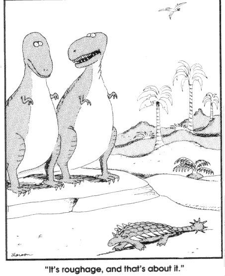 "It's Roughage" dinosaur Far Side comic.