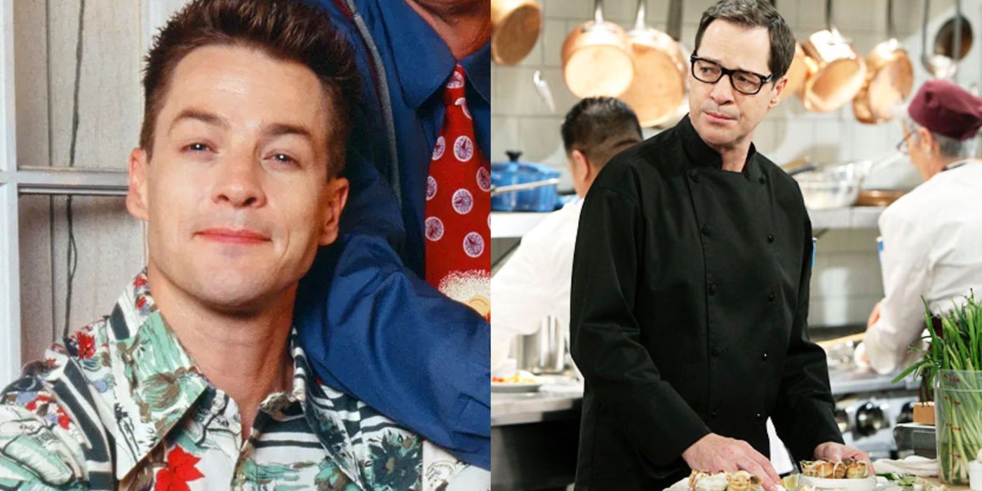 A split image of French Stewart in 3rd Rock from the Sun and Mom