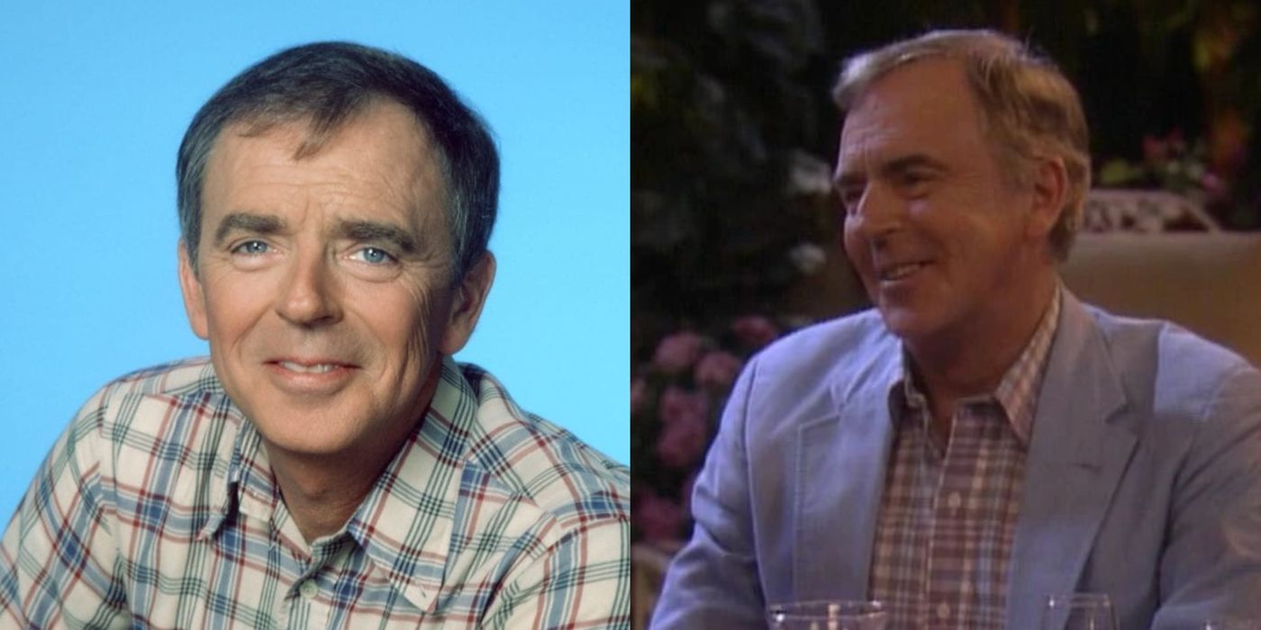 A split image of Ken Berry from Mama's Family
