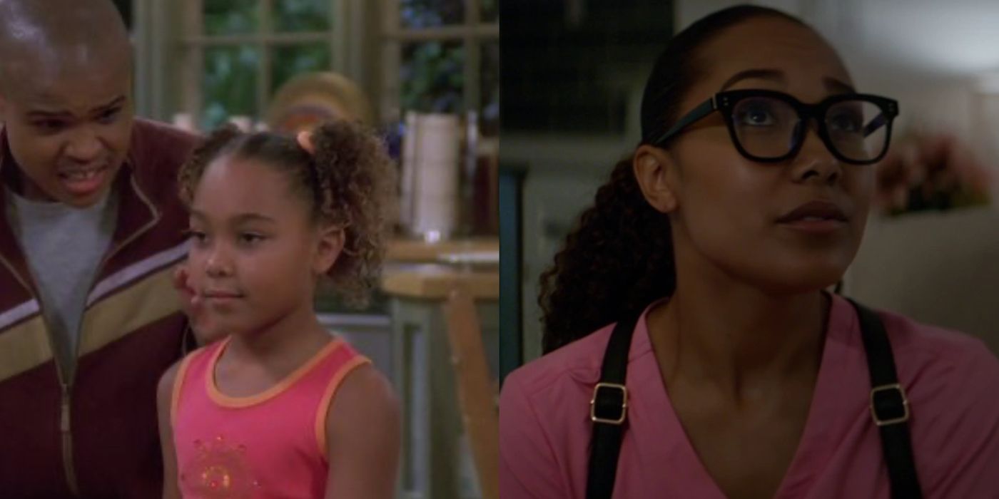 A split image of Parker McKenna Posey from My Wife and Kids
