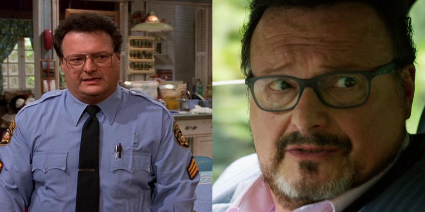 A split image of Wayne Knight in 3rd Rock from the Sun and Narcos