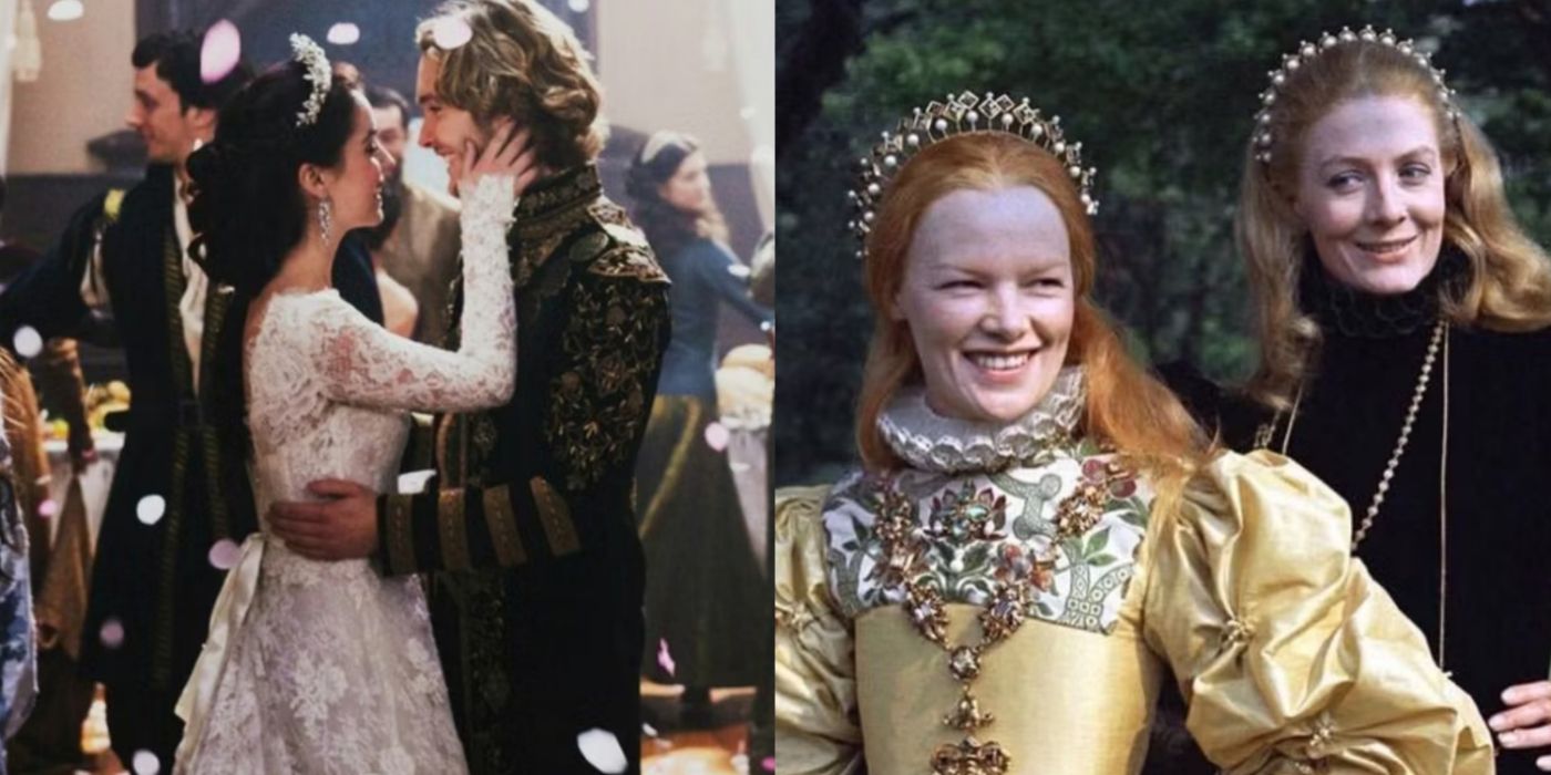 A split screen fo Mary Queen of Scots