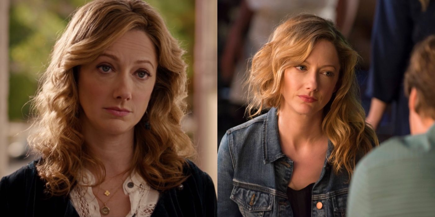 A split screen of Judy Greer in Ant-Man and Jurassic World.