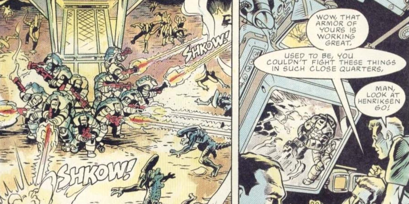 Alien&rsquo;s anti-Xenomorph suits in action.