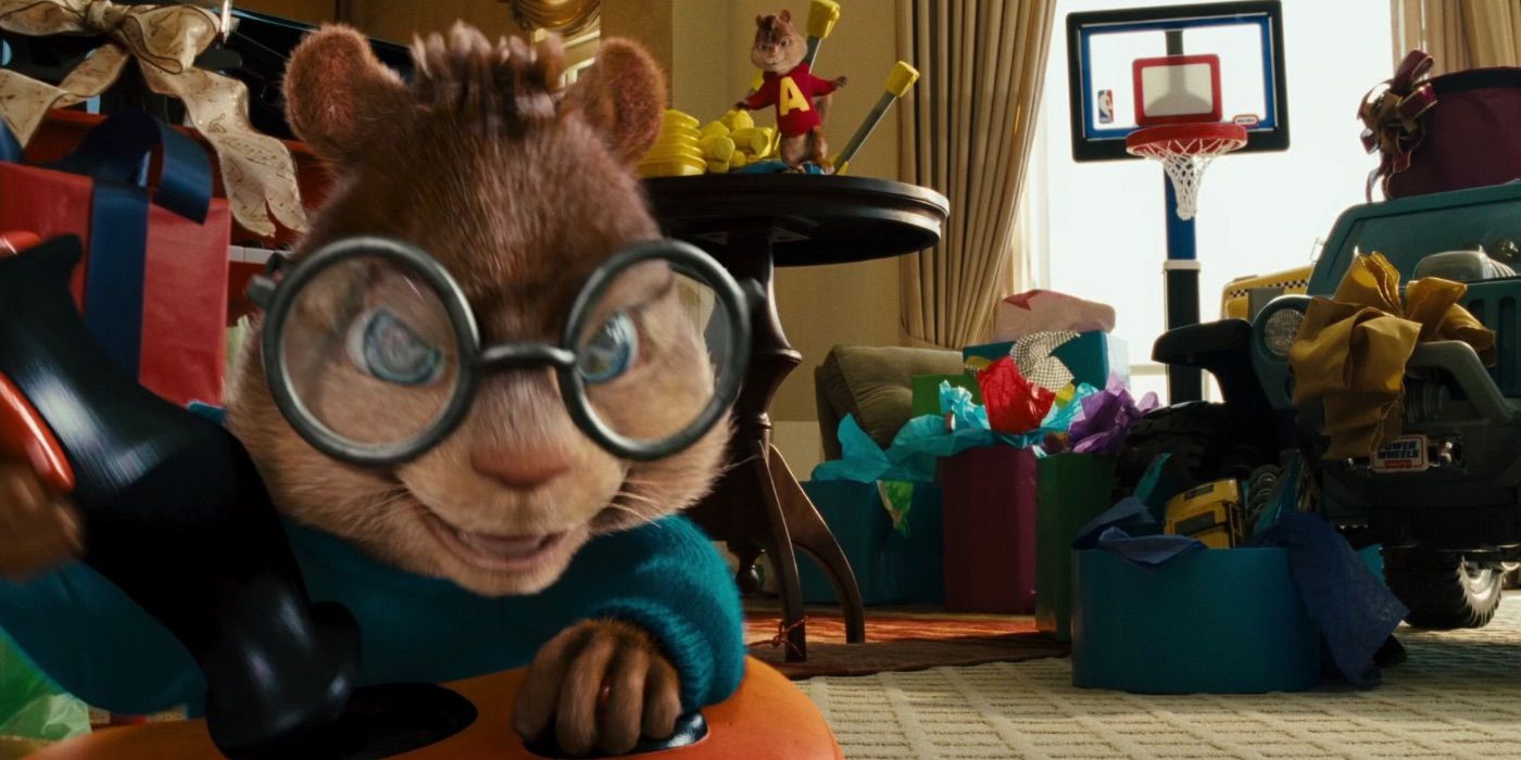 Simon looks conniving in Alvin and the Chipmunks