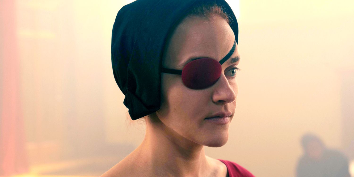 An image of Janine looking serious in The Handmaid&rsquo;s Tale