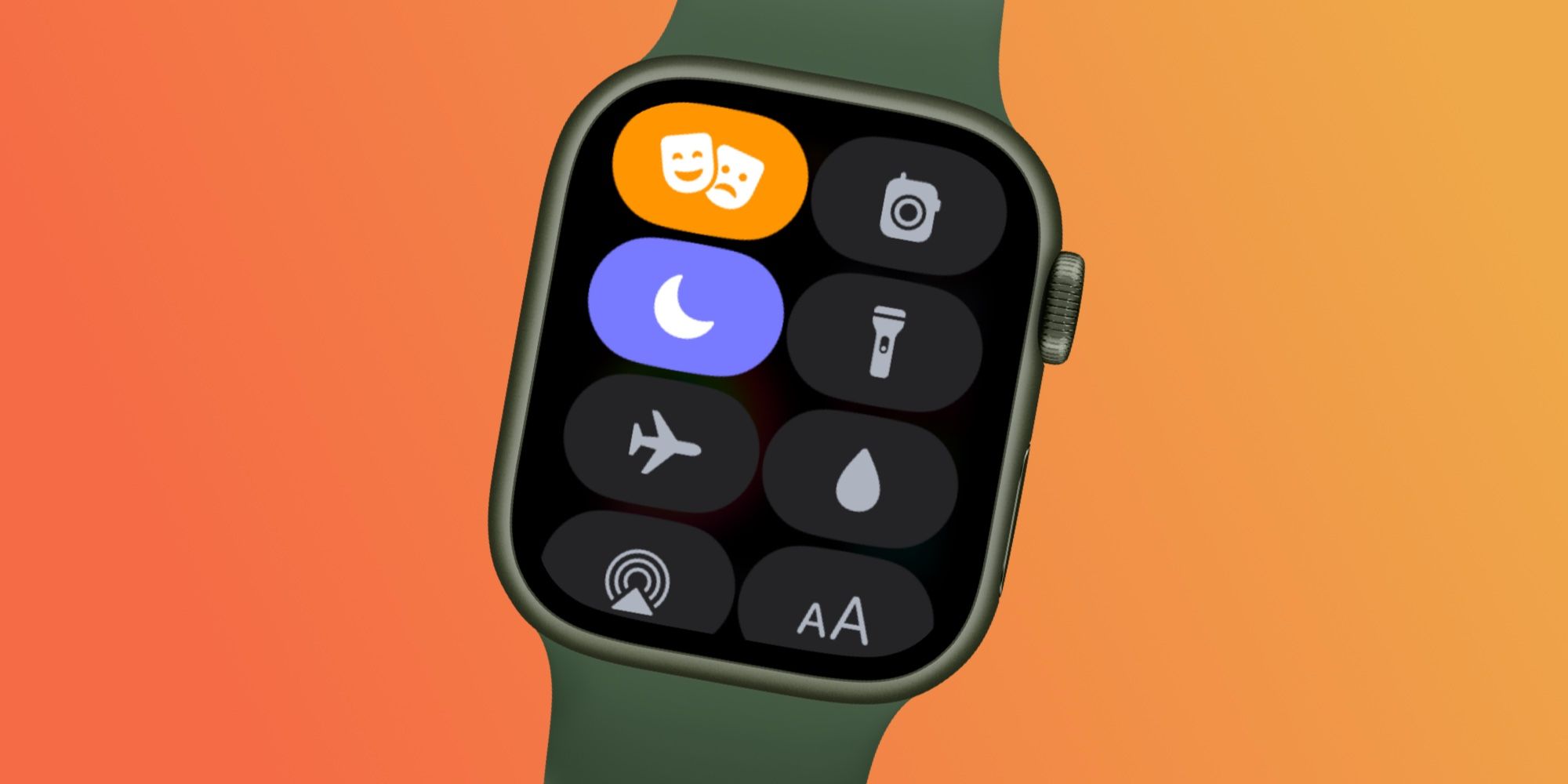 Apple Watch displaying Theater Mode And Do Not Disturb mode