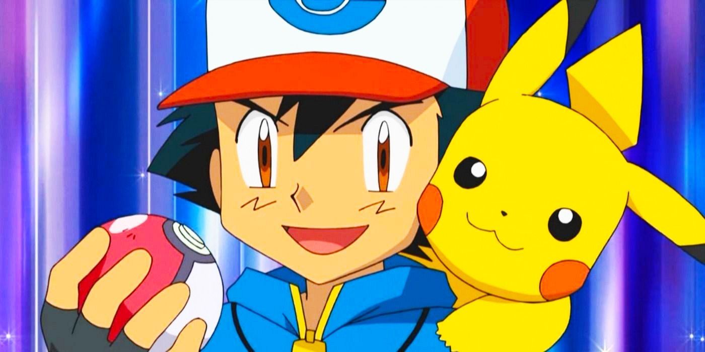 Ash e Pikachu de Pokémon. 