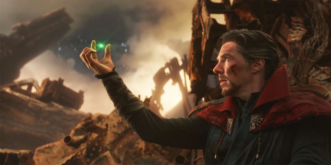 Doctor Strange holds out the time stone in Avengers Infinity War