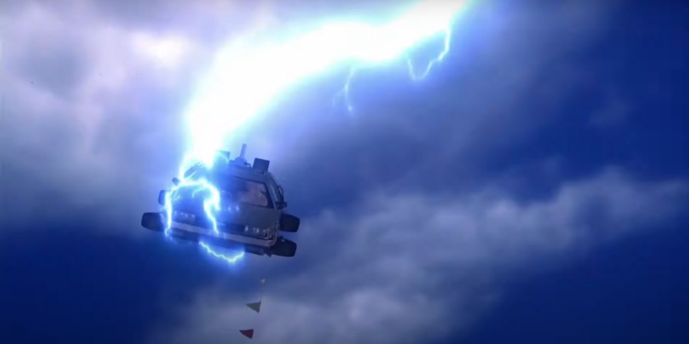 Back to the Future II: Delorean is struck by lightning