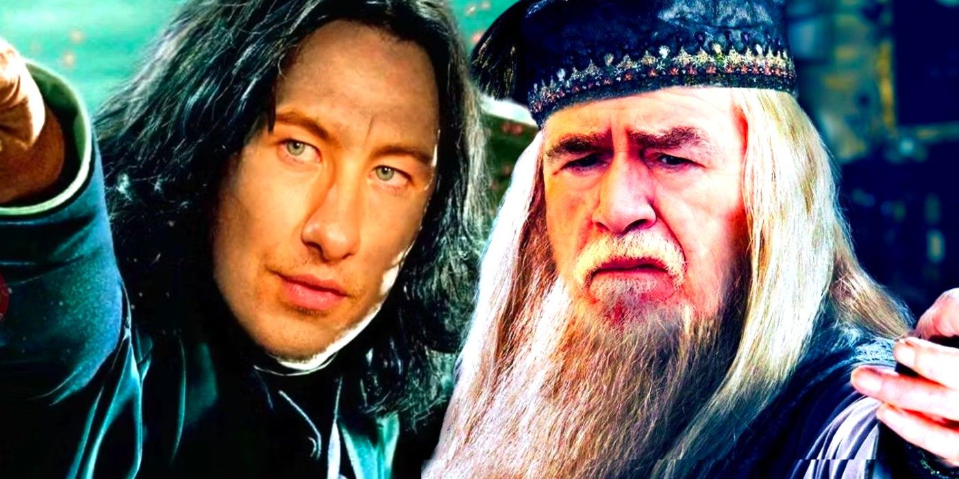 Barry Keoghan as Snape and Brian Cox as Dumbledore