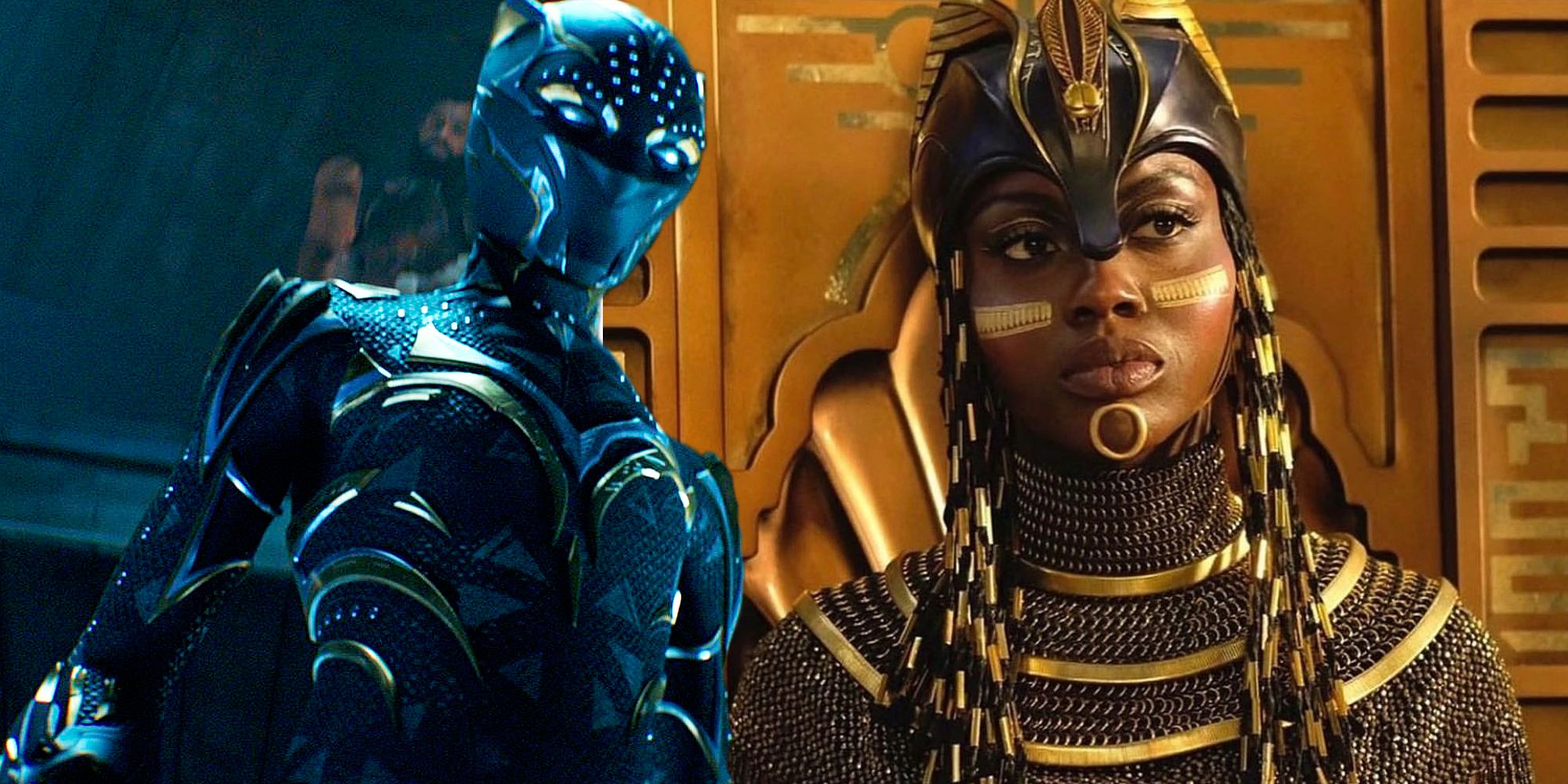 Bast from Thor: Love and Thunder next to Shuri as Black Panther in Wakanda Forever