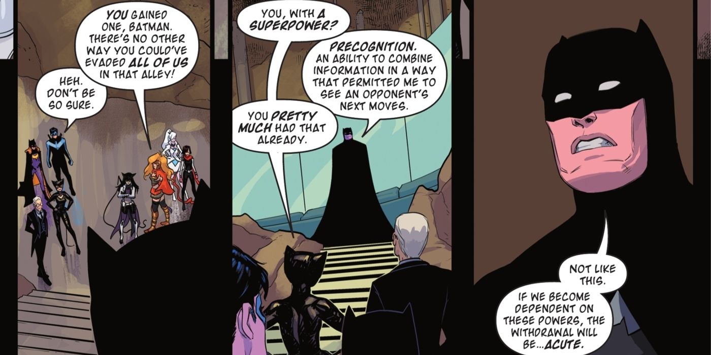 Batman explaining why he doesn&rsquo;t have powers.
