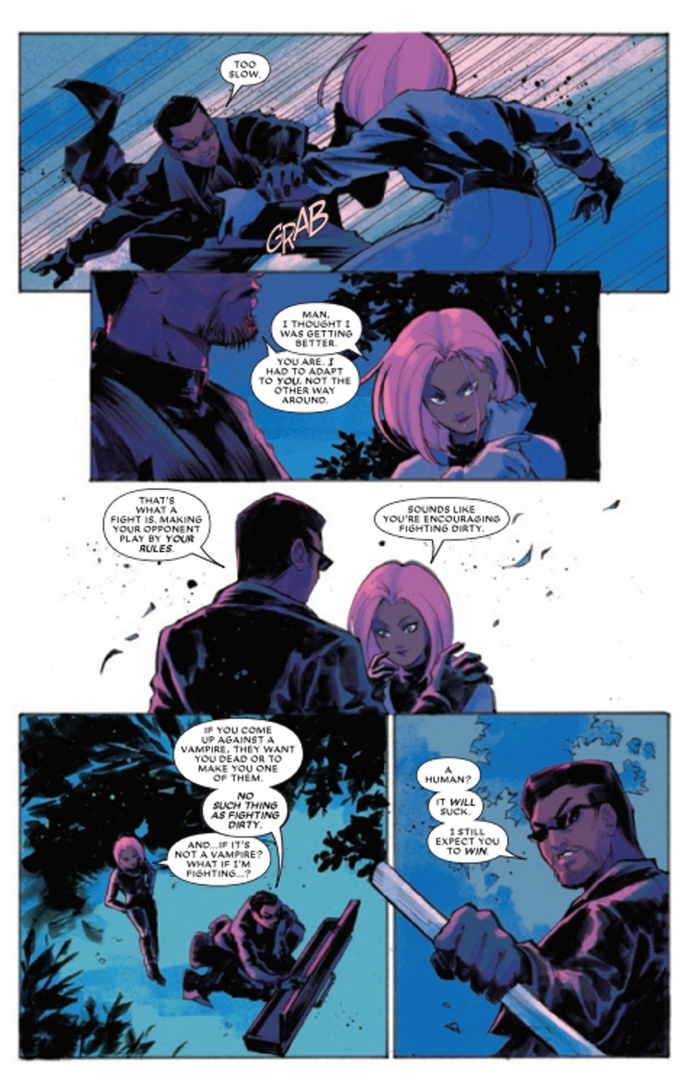 Blade treina sua filha Brielle para se tornar uma caçadora de vampiros