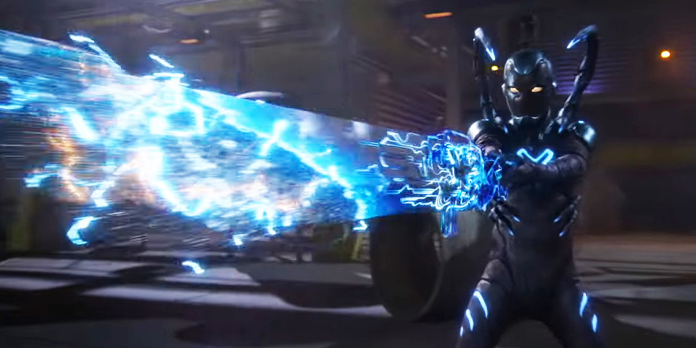 blue beetle making a sword in new trailer