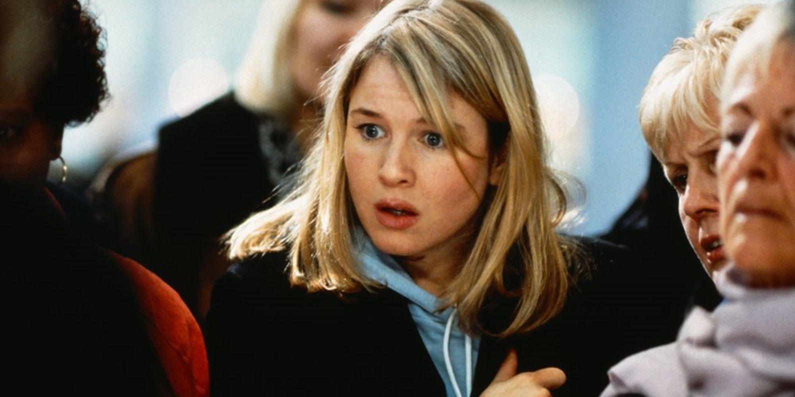 Renée Zellweger as Bridget Jones looking surprised in Bridget Jones’s Diary (2001)