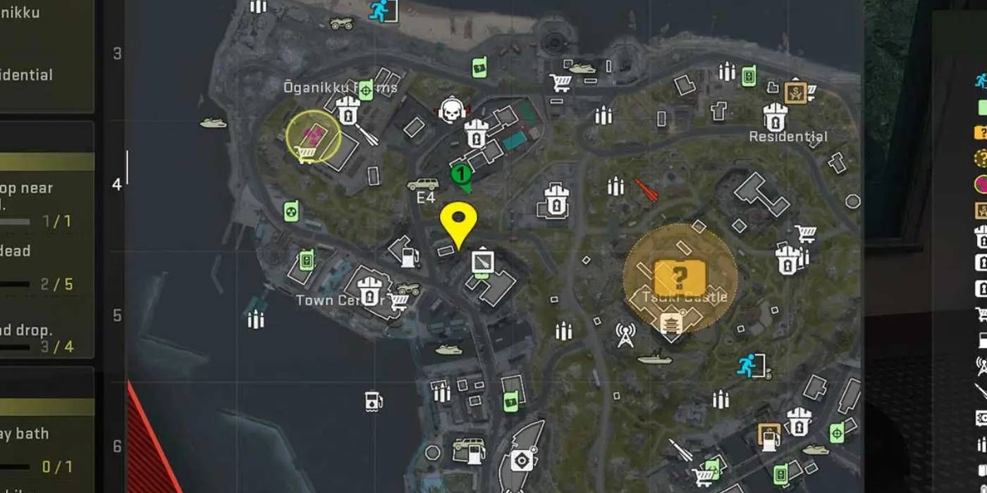 Call of Duty Warzone 2.0 Ashika Island Map with Science Center Dead Drop Location Marked