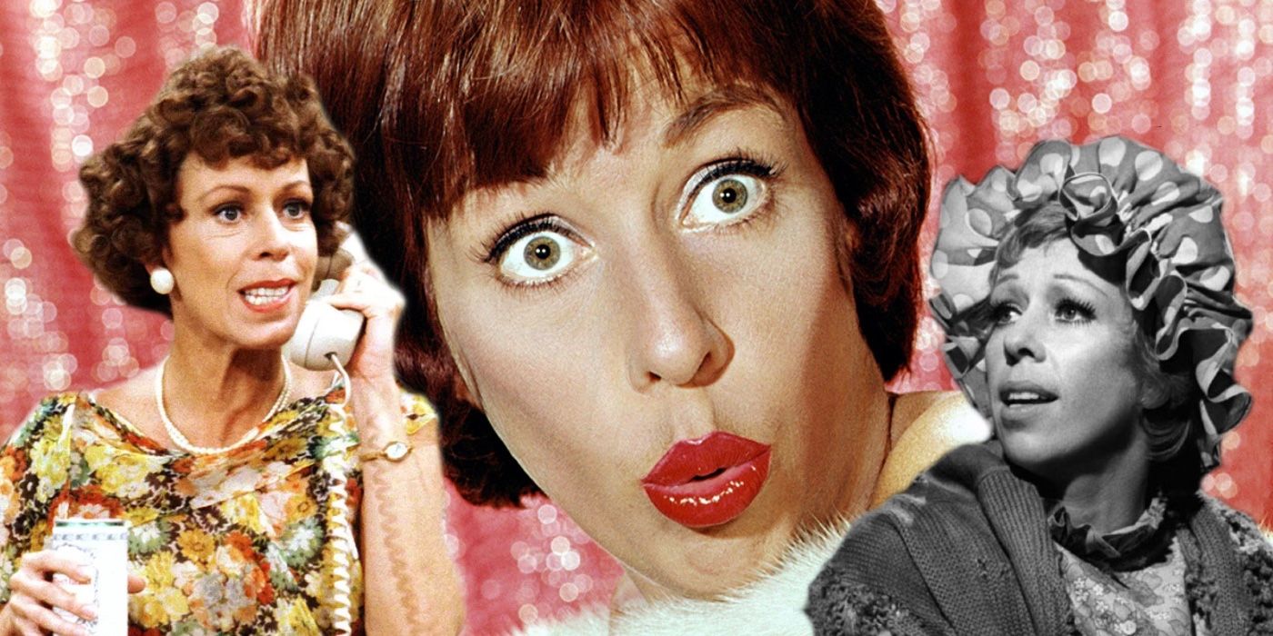 A composite image of Carol Burnett in various roles 