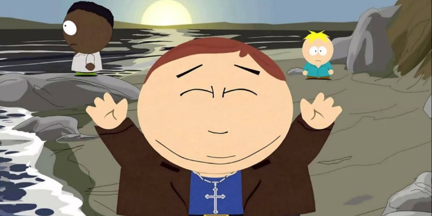 Cartman Tolkien and Butters in their Christian rock band