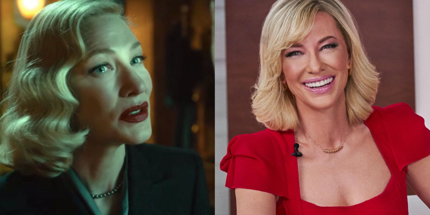 Split image of Cate Blanchett in Nightmare Alley and Don't Look Up