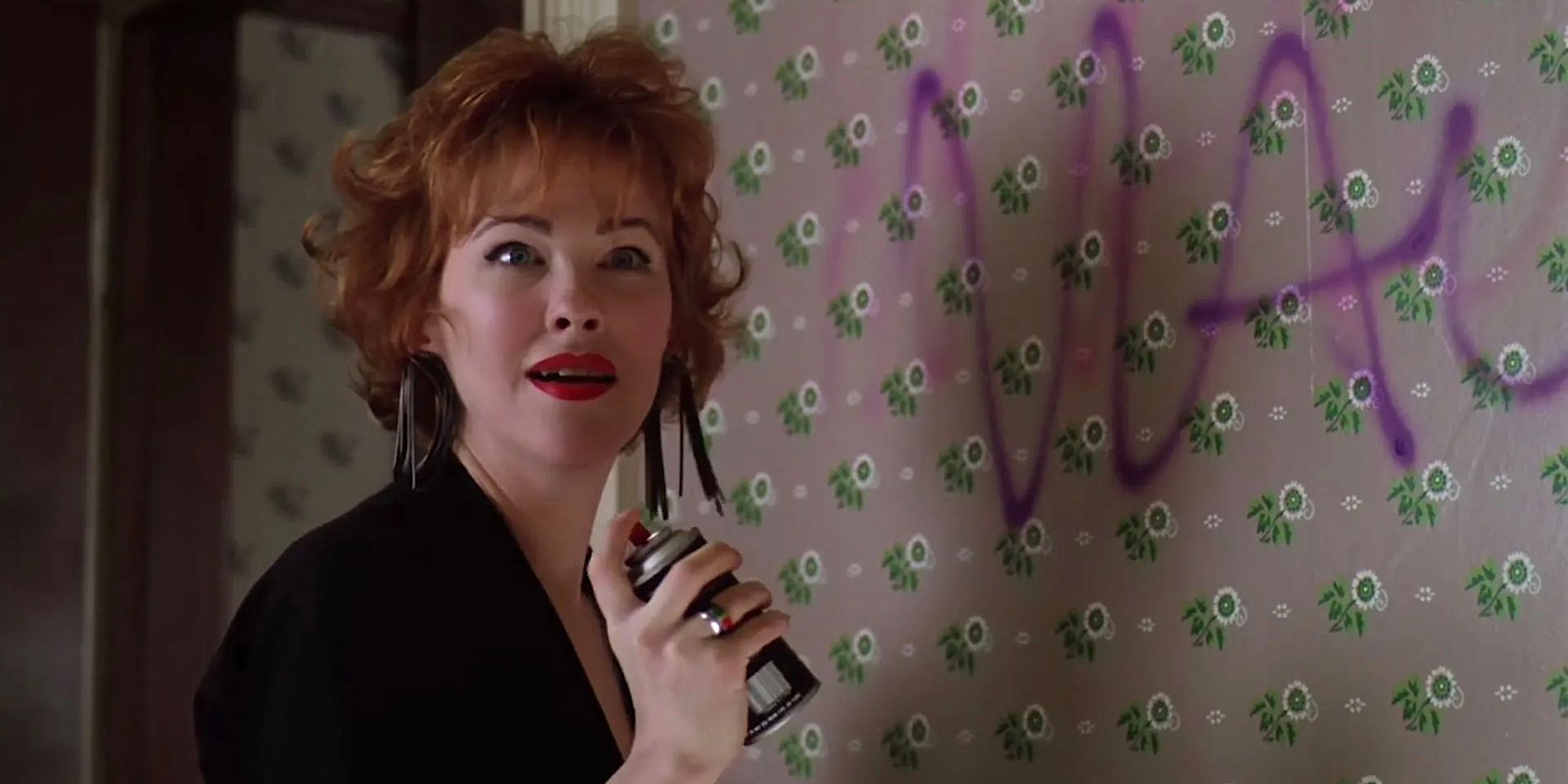 Catherine O'Hara as Delia with spray paint can in Beetlejuice