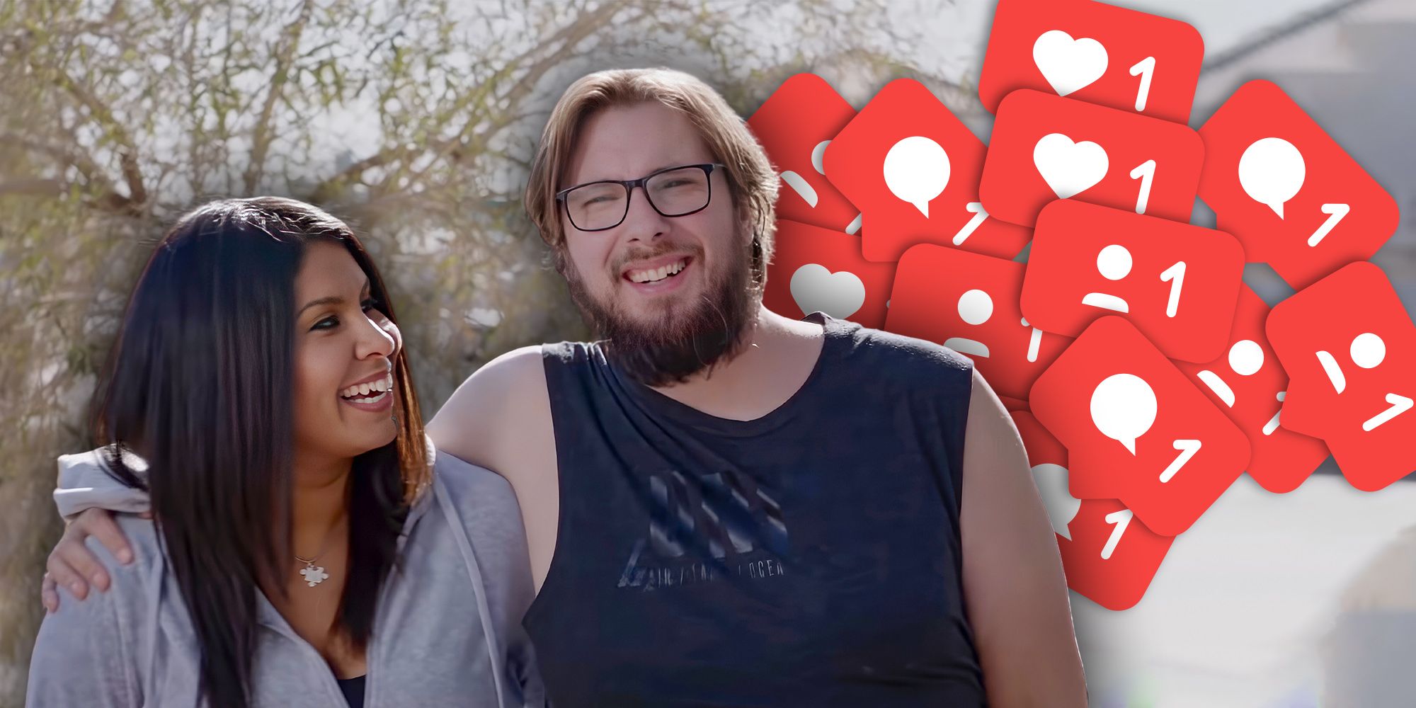 colt johnson and vanessa guerra 90 Day Fiance with social media "like" graphics