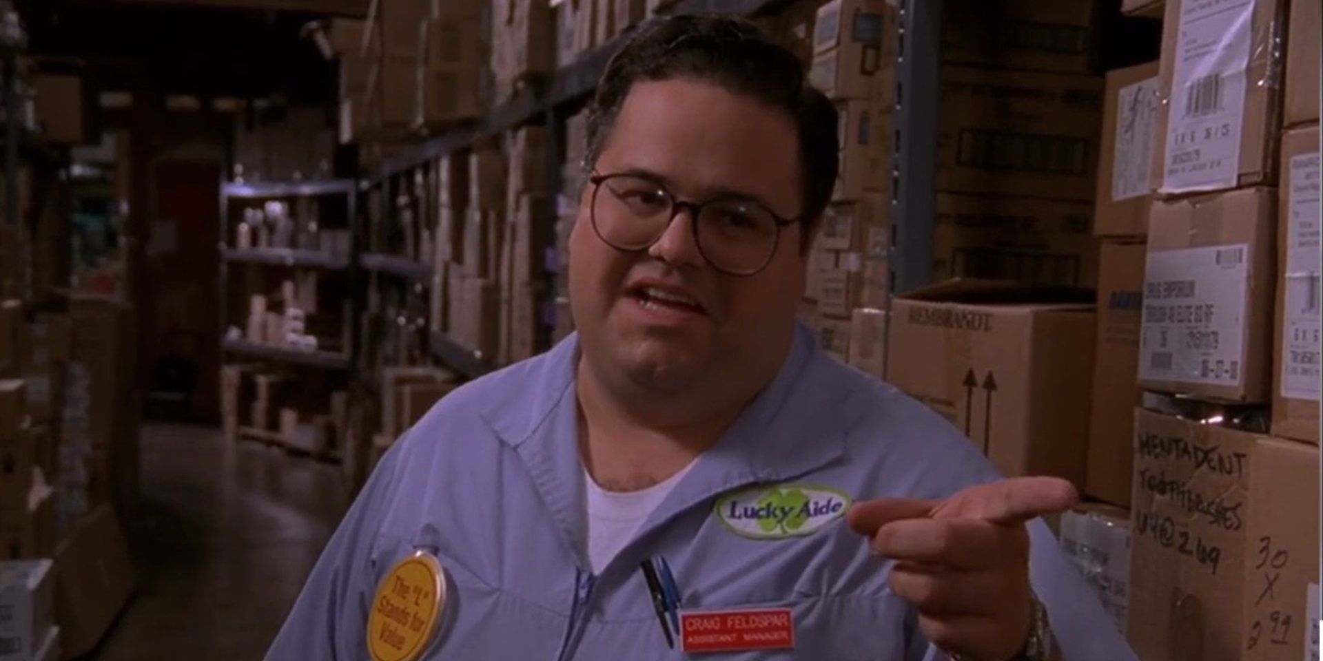 Craig in a warehouse in Malcolm in the Middle