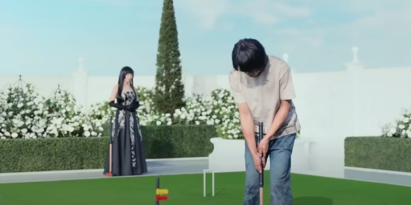 Arisu e a Rainha de Copas jogando Croquet em Alice in Borderland