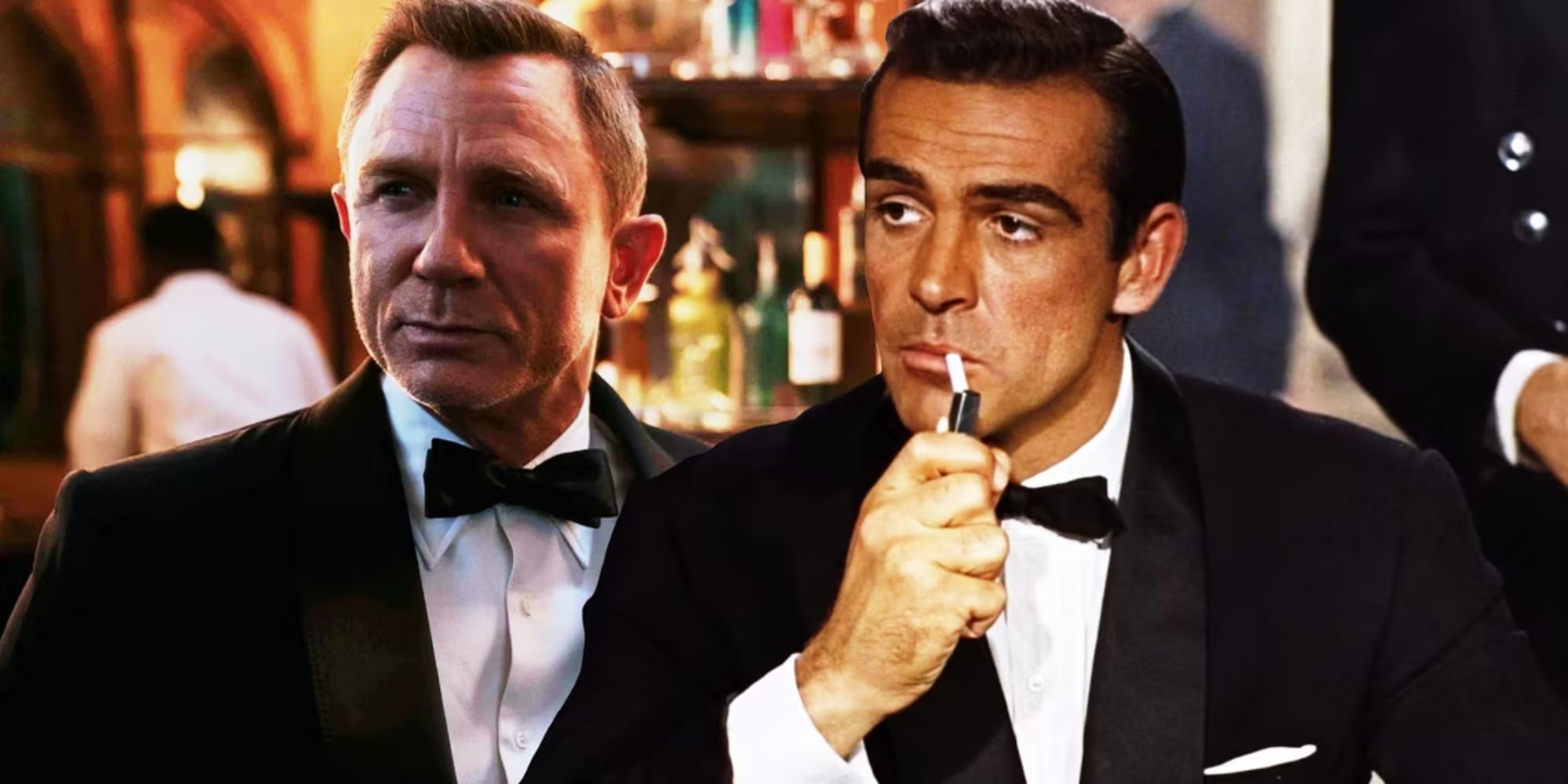 Daniel Craig and Sean Connery as James Bond