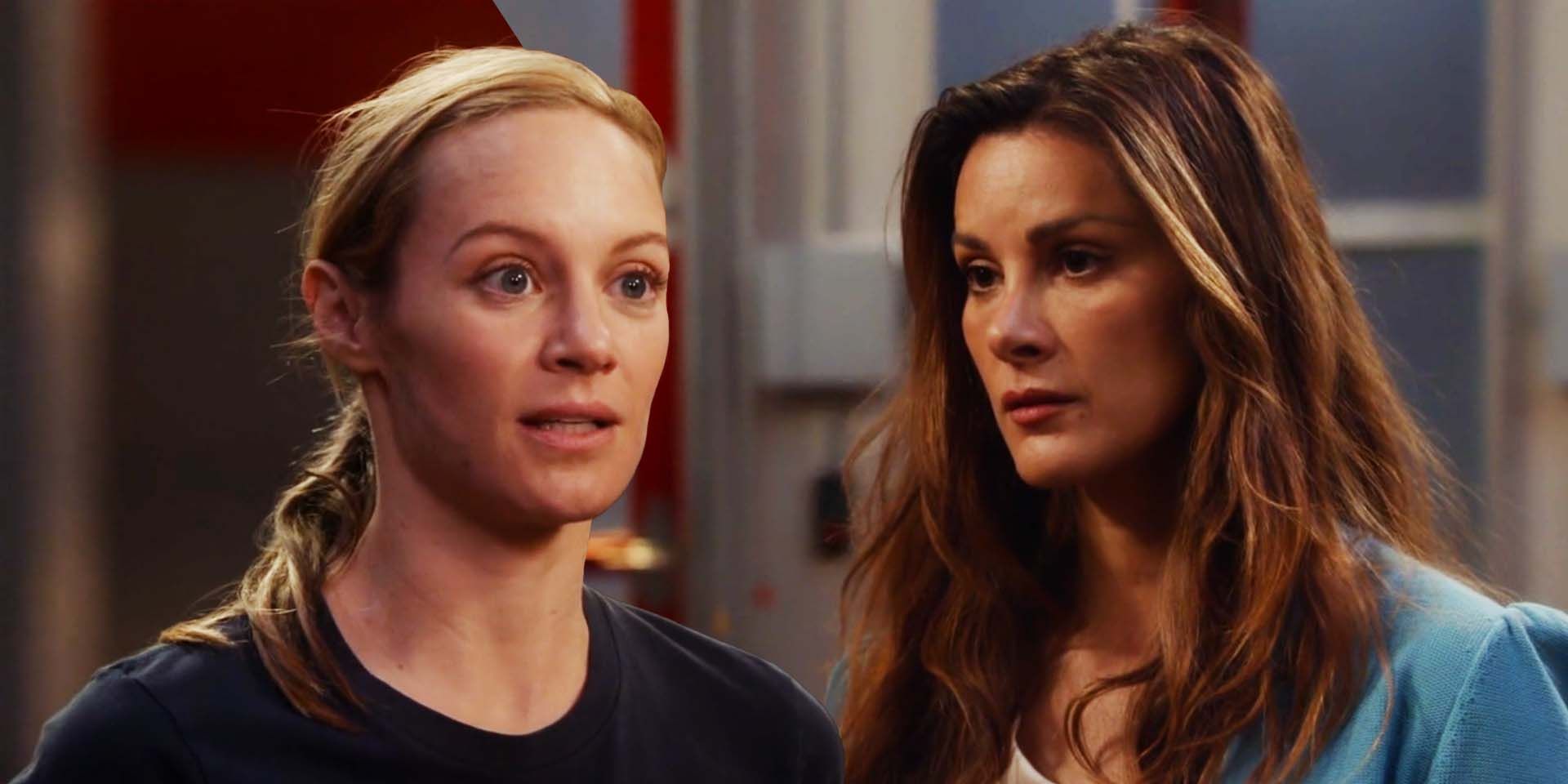 Danielle Savre as Maya Bishop and Stefania Spampinato as Carina De Luca in Station 19 season 6 episode 13