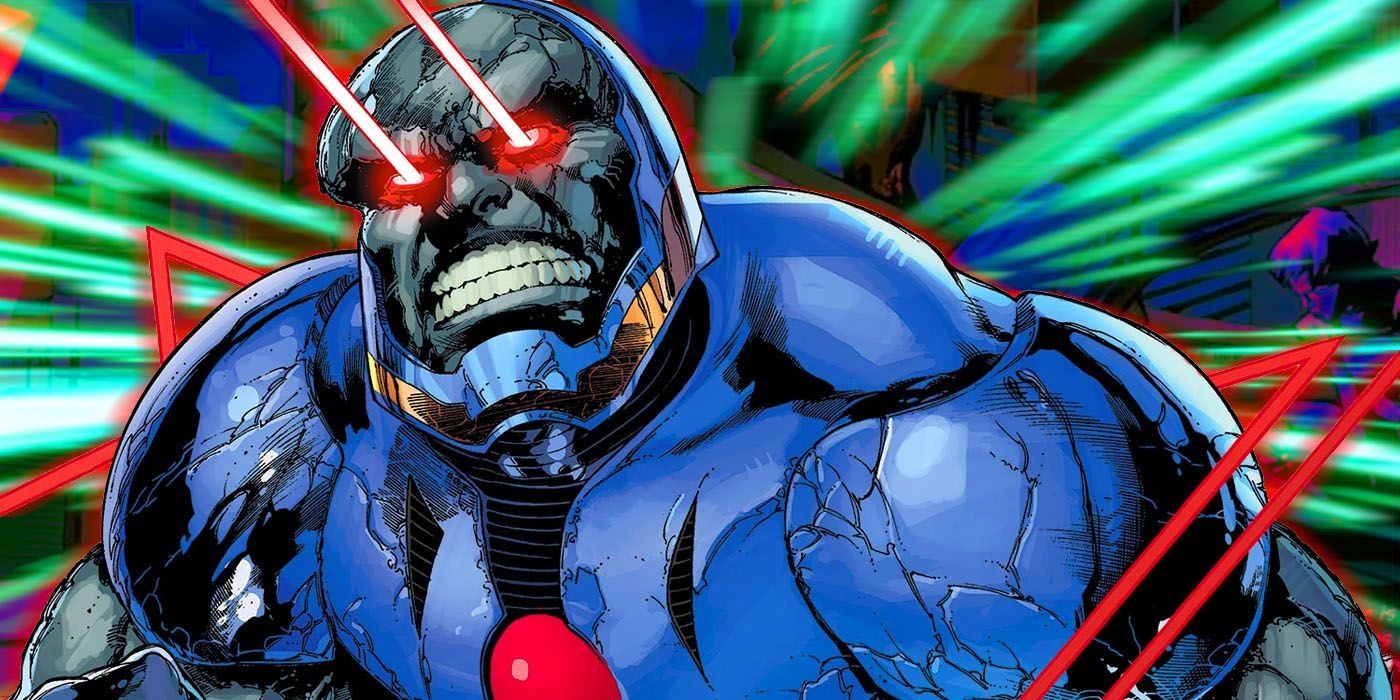Featured Image: Darkseid shooting his Omega Beams from his eyes.