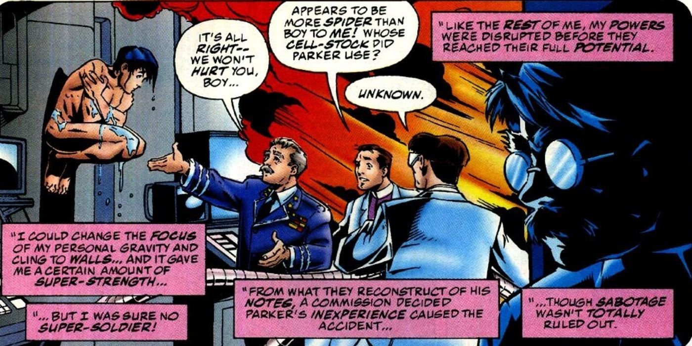 Spider-Boy explaining his powers.