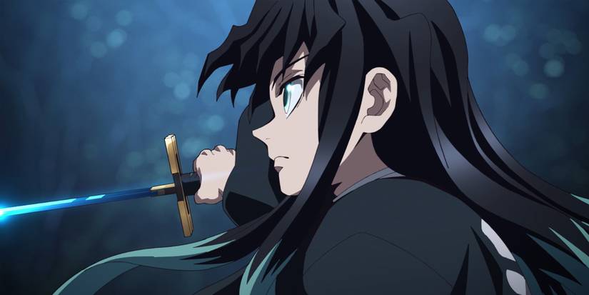 Mist Hashira pointing his sword ready to fight