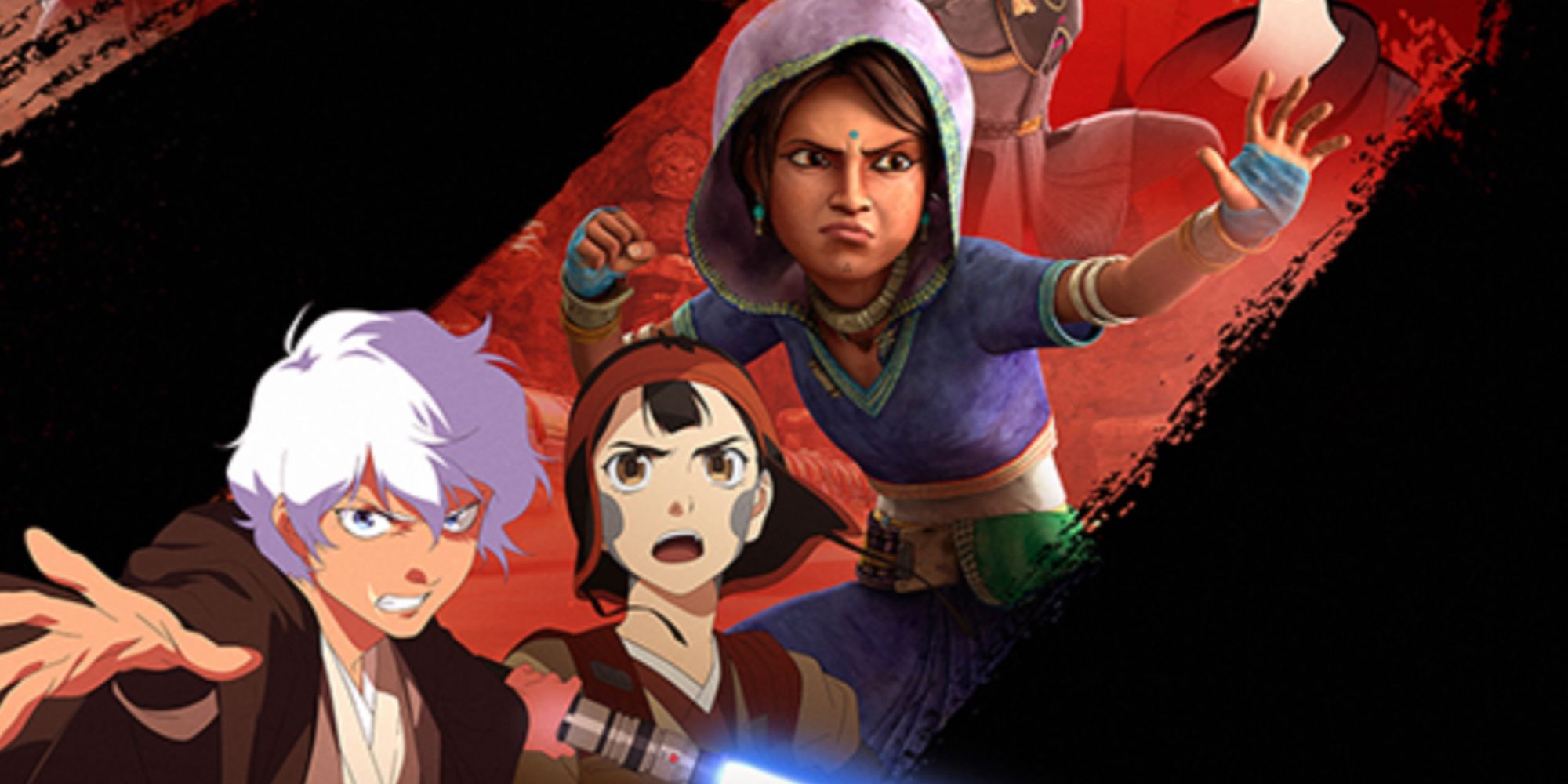 Different animated characters from Star Wars Visions season 2 appear on a cropped poster section
