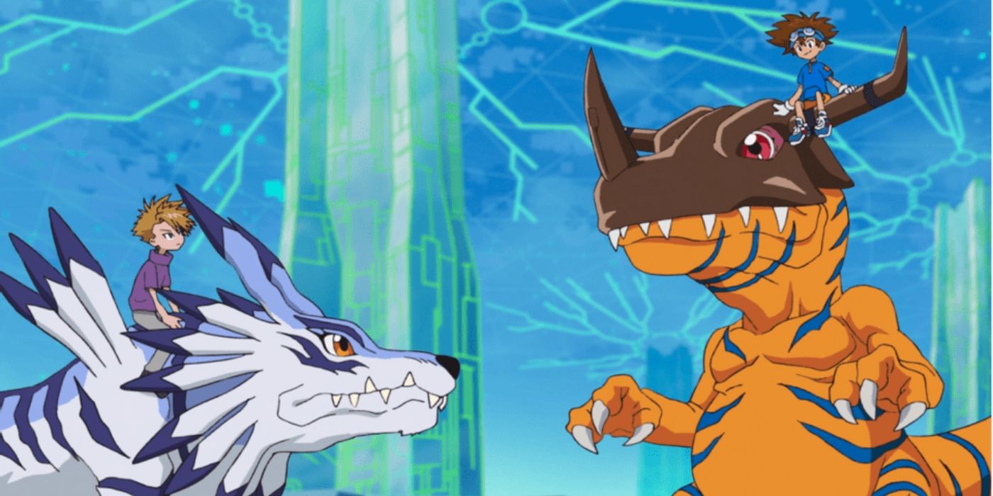 Digimon Graymon and Garurumon.