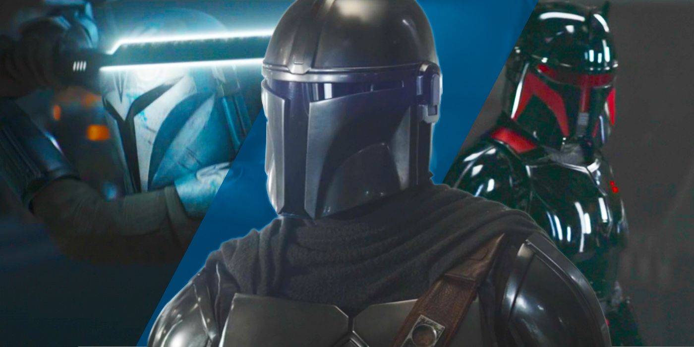 Din Djarin, Bo-Katan, and Moff Gideon in Mandalorian Season 3 Finale