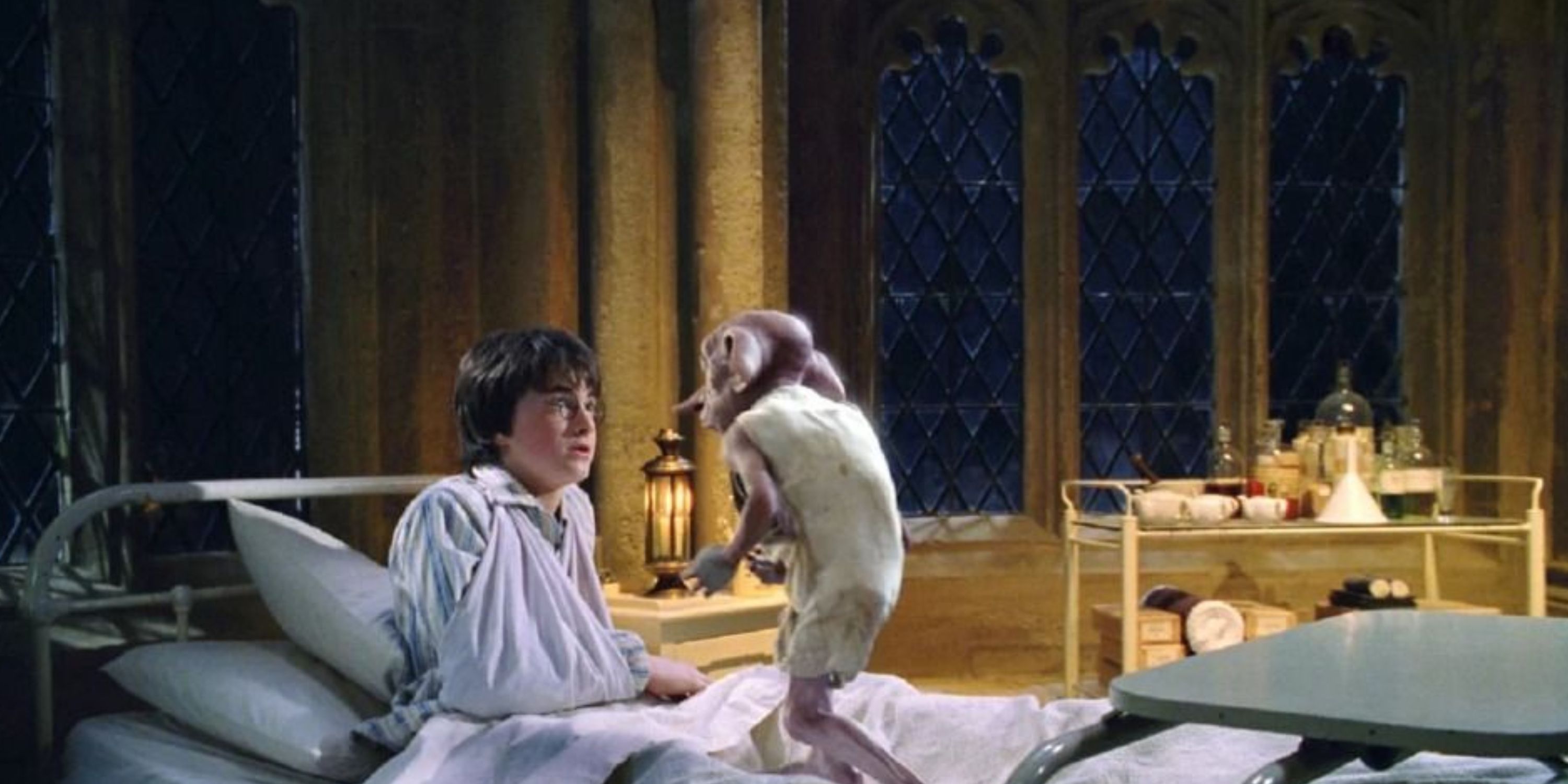 Dobby comes to warn Harry Potter in Chamber of Secrets