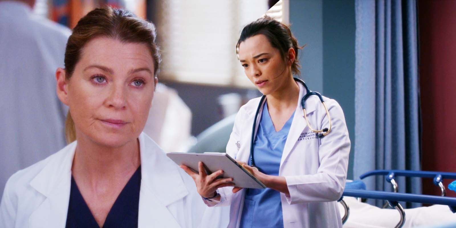 Ellen Pompeo as Meredith Grey in Grey&rsquo;s Anatomy Season 15 and Midori Francis as Mika Yasuda in Grey&rsquo;s Anatomy Season 19
