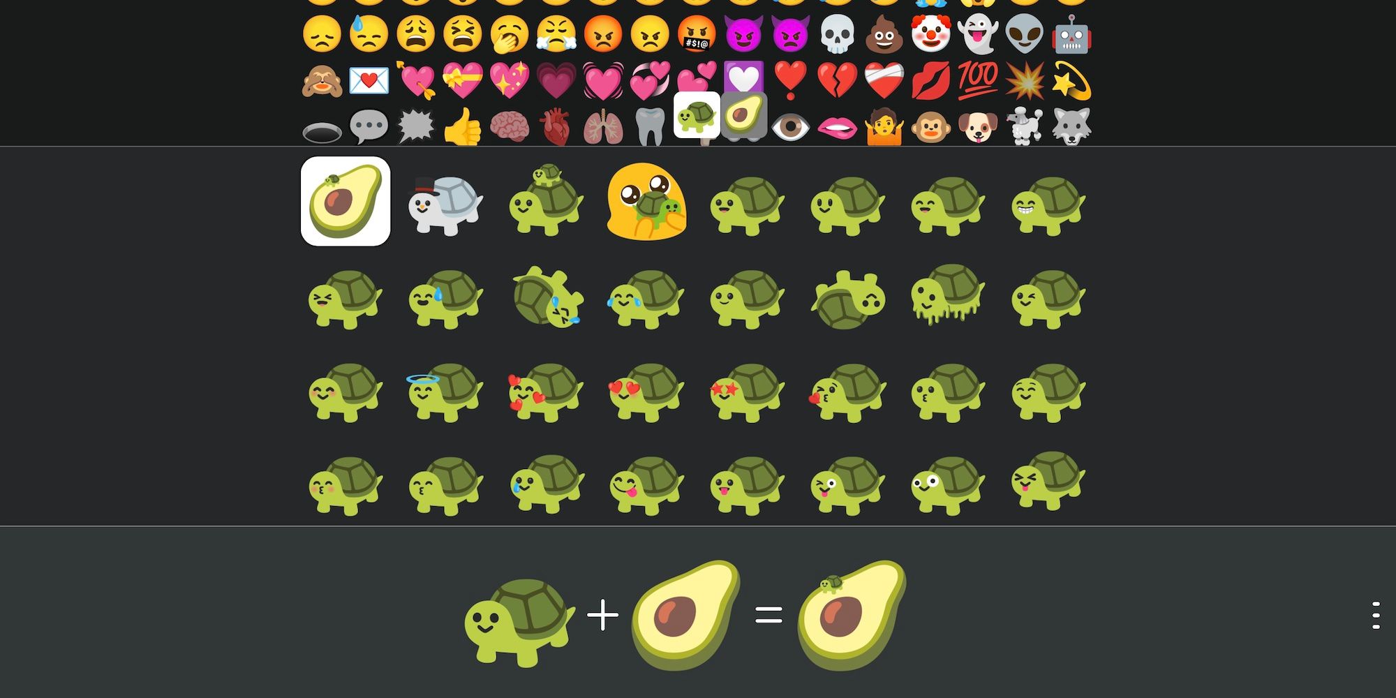 Emoji Kitchen Browser showing Gboard combined emojis