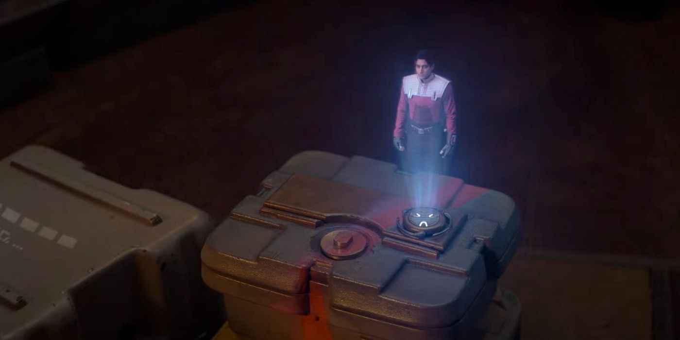 Ezra Bridger in a hologram in Ahsoka's trailer.