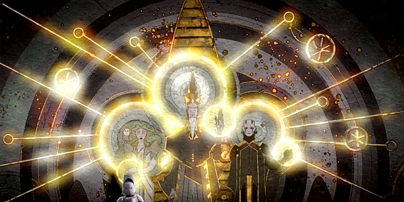 a mural depicting the Force Gods of Mortis in Star Wars Rebels
