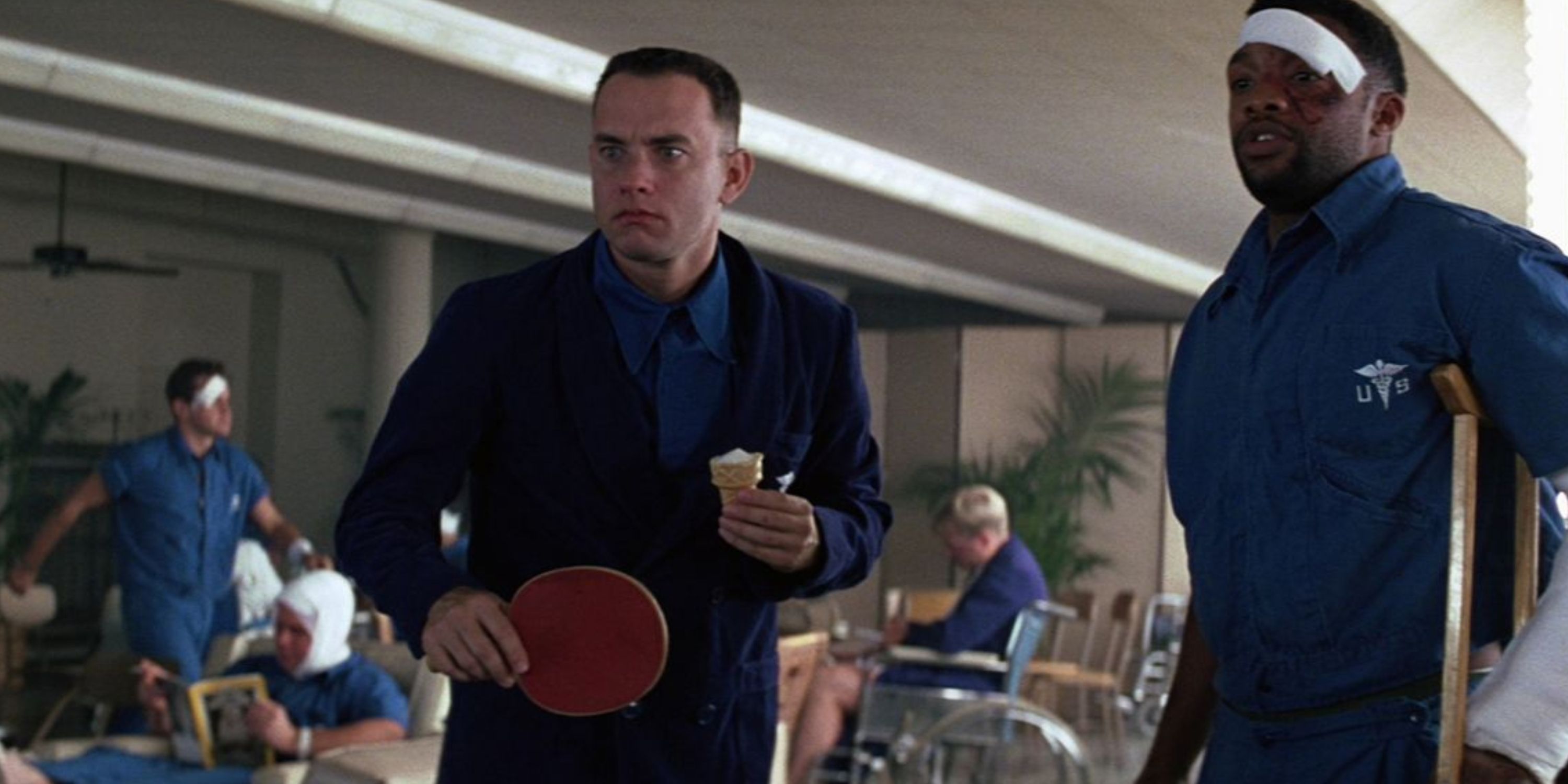 Forrest playing ping pong in Forrest Gump