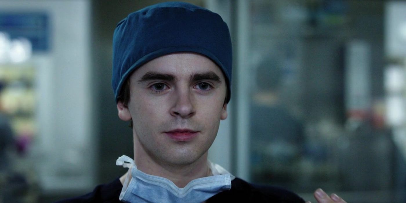Freddie Highmore in The Good Doctor in scrubs