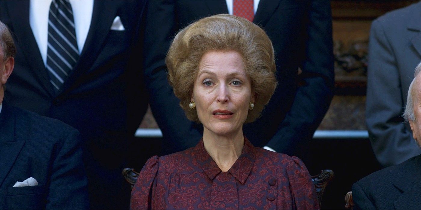 Gillian Anderson as Margaret Thatcher in The Crown season 4, episode 2