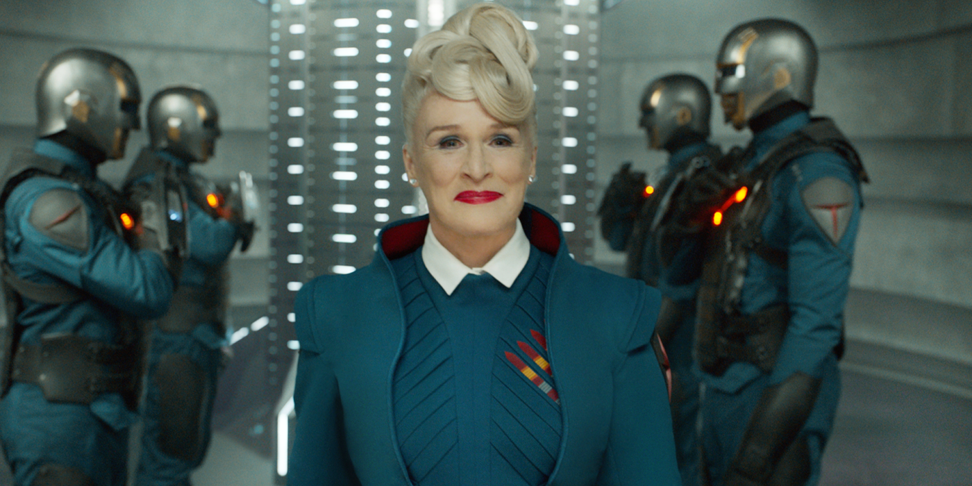 glenn close e a tropa nova em guardiões da galáxia