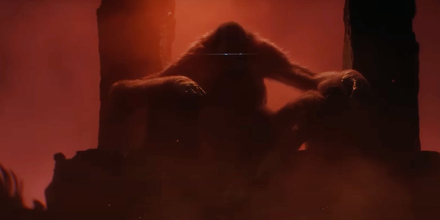 A new kaiju sits on a throne in the Godzilla vs. Kong 2 teaser.