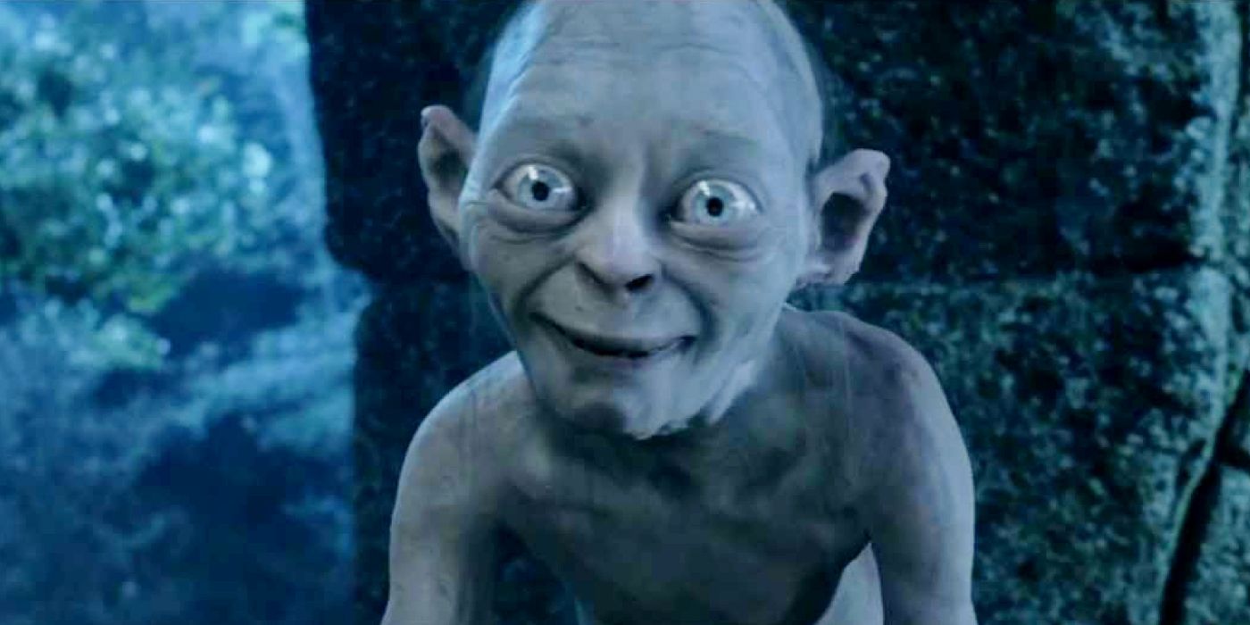 Gollum creepily smiling in The Lord of the Rings: The Return of the King.