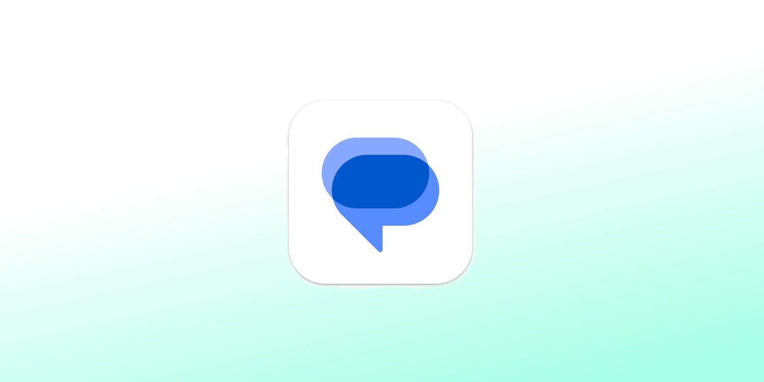 Google Messages logo on a gradient green and white background