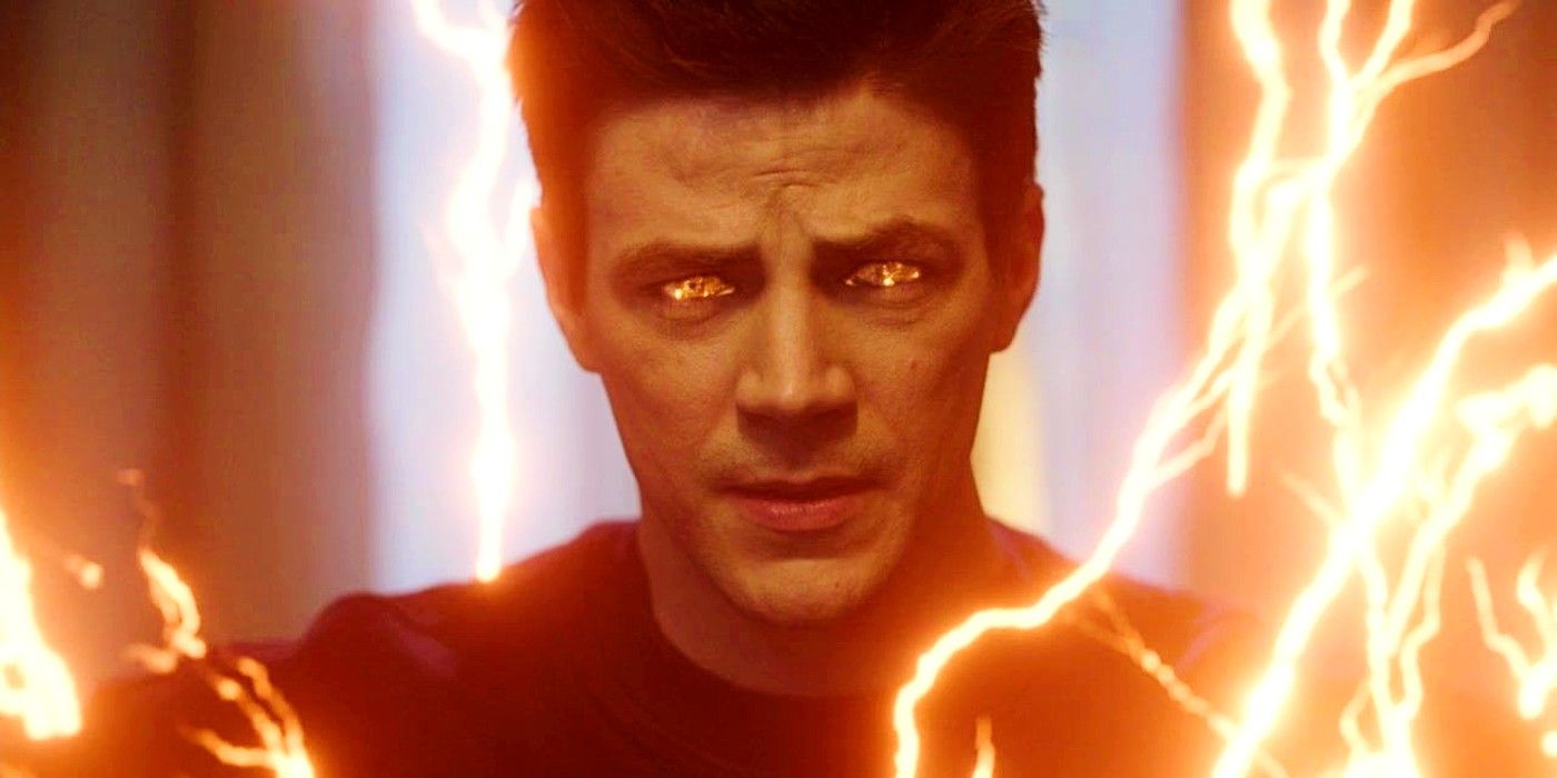 Grant Gustin as Barry Allen Surrounded by Lightning in The Flash Season 8