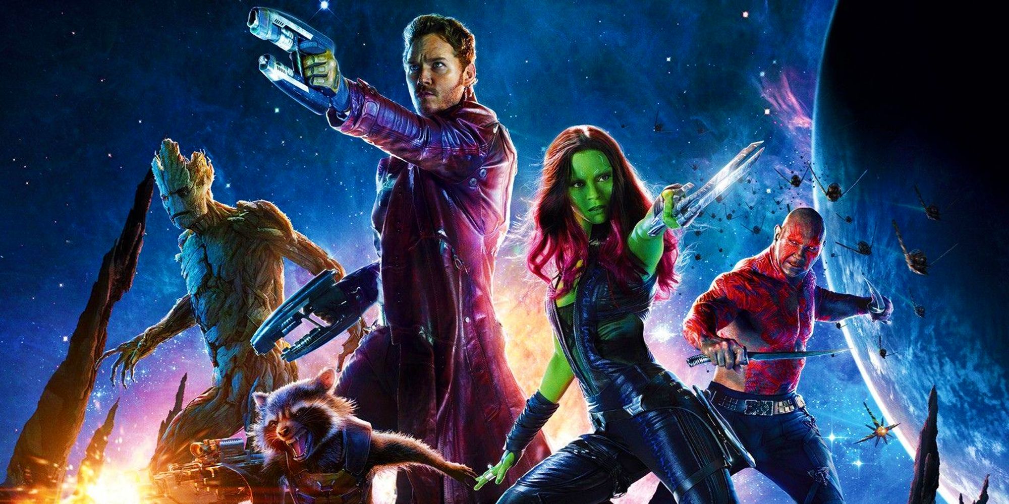 Guardians of the Galaxy 2014's poster featuring the line-up